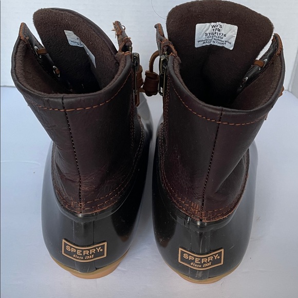 Sperry Women’s Brown Waterproof Rubber Duck Boots Size 10M - Picture 3 of 9
